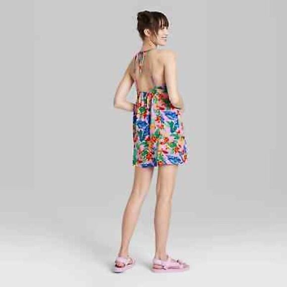 - *NEW* Medium Women's Sleeveless Woven Fit & Flare Dress - Wild Fable Pin… - Picture 5 of 7